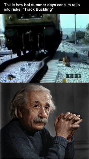 Why Train Tracks Bend in Extreme Heat | Track Buckling Explained #physics #sigmaphysics #shorts