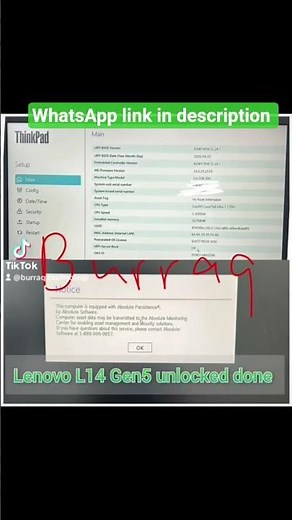 Lenovo ThinkPad L14 Gen 5 System Notice / Absolute Persistence Service 💻🔧
