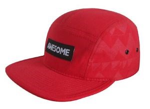 [Hot Item] Classic Red Cotton Camper Cap with Woven Labels