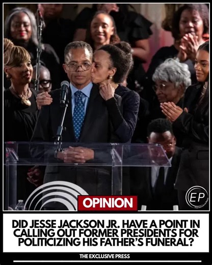Debate over the legacy of Jesse Jackson intensified after his son, Jesse Jackson Jr., publicly criticized prominent Democratic figures for what he believes was the politicization of his father’s funeral. The family had reportedly requested that politics not be included in the eulogies during the memorial service last month, according to the Independent. Major Democrat political figures reflected on Jackson’s influence on civil rights and American politics and in their lives. Obama and Biden in p