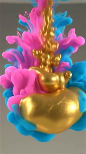 Vibrant colors interacting in water or under a macro lens.