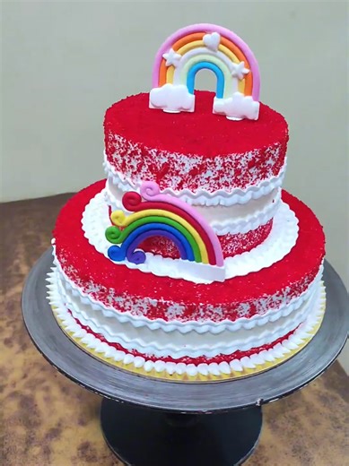 Red Velvet Step Cake Design Tutorial