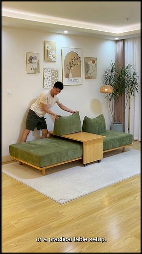 Convertible Sofa Bed with Table – Smart Furniture for Modern Living #homedecor #interiordesign