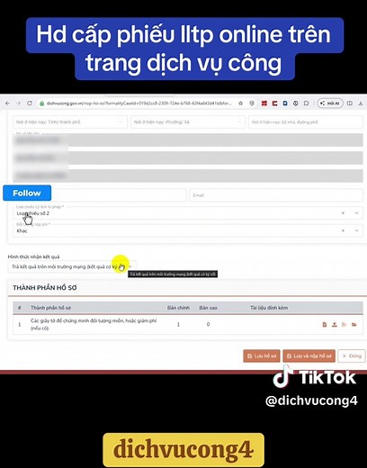 Hướng dẫn cấp phiếu lý lịch tư pháp online #dichvucong4 #vneid #dichvucong #lltp #cccd