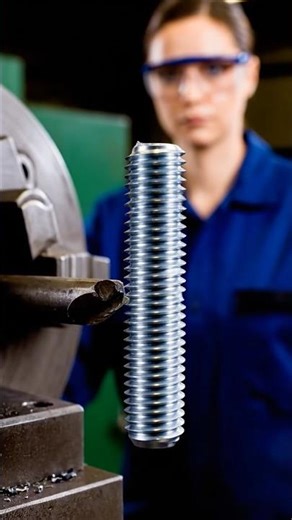 “This Lathe Machine Makes a Perfect Bolt#lathemachine #lathetools #latest