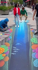 🌊 3D STREET ART – UNDERWATER CORAL CANYON