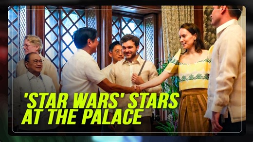 The cast and crew of the upcoming film "The Last Resort," including "Star Wars" leads Daisy Ridley and Alden Ehrenreich, paid a courtesy call on President Ferdinand Marcos, Jr. on Wednesday (May 21). The romantic comedy movie is filming parts of its story in the Philippines. | ABS-CBN News