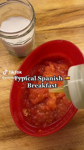 Traditional Spanish Breakfast: Pan Con Tomato and Serrano Ham