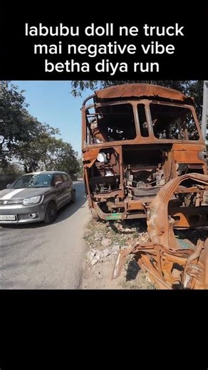 Labubu doll ne truck me negative vibe betha diya run￼ #trending #youtubeshorts