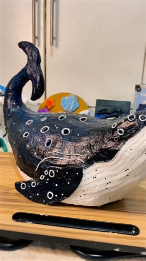 Making a Whale 🐬 Tutorial 🐙 Handmade Room Decor #whaleshark #whale #DIY #carboard #tutorial