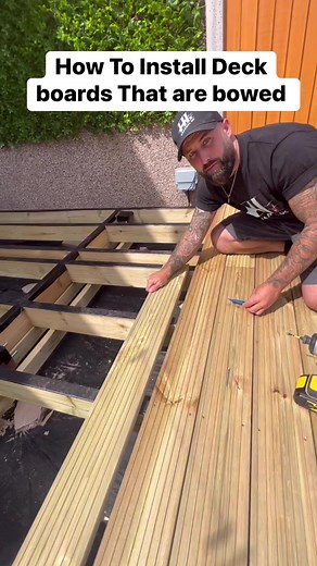 How To Install Bowed Deck Board Like A Pro #reels #deck #decking | The Home Improvements Channel Uk