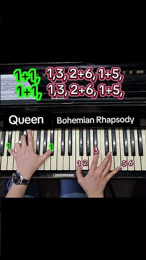 Queen Bohemian Rhapsody piano tutorial #pianotutorial #pianoforbeginners #пианинопоцифрам #пианино