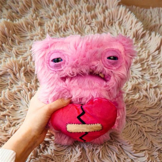 Pink Fuggler Plush – Wide Eyed Weirdo, Ugly Tooth Doll, Broken Heart Toy - Etsy