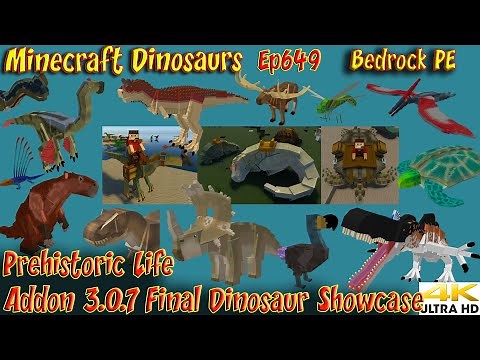 Prehistoric Life Addon 3.0.7 Final Dinosaur Showcase 4K60FPS Minecraft Bedrock PE Dinosaurs Ep649