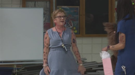 Fundraiser at eastern Iowa elementary leads to teacher putting on 63 temporary tattoos