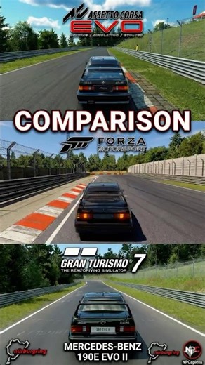 Who Wins? 🏆 AC Evo vs GT7 vs Forza Motorsport (Mercedes 190E)