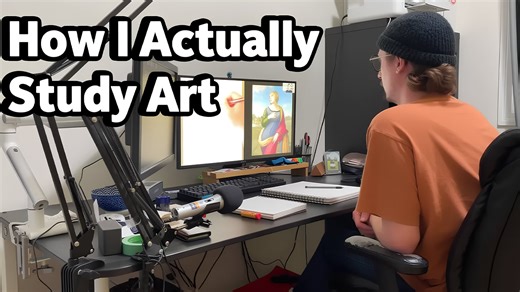 Drawing practice stream with art history research and storytelling