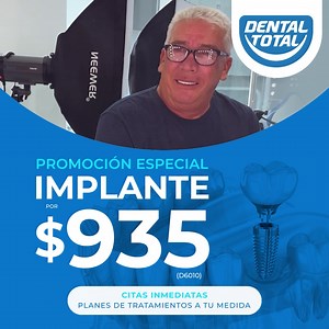 ¡Reinicie su sonrisa! ✨ Comience hoy su tratamiento de implantes dentales con la mejor financiación. 👉Escríbanos para programar una cita en nuestra oficina de Hialeah! | Dental Total Miami