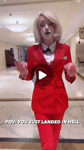 Kqueentsun | Emi on Instagram: "POV you just landed in hell and Charlie spots you. - Angeldust: @meggiicosplay | video taken by @jessicanigri #hazbinhotel"