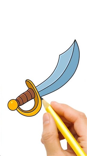 How To Draw A Pirate Sword #howtodraw #kidsdrawing #kiddosimpleart #artshorts