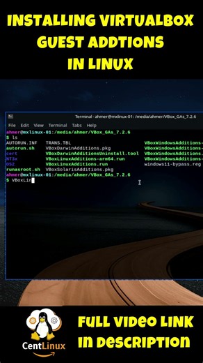 Installing VirtualBox Guest Additions in Linux #linuxtutorial #linuxtips