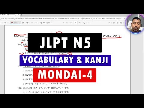 JLPT N5 Vocabulary and Kanji Mondai 4 Example Question Bangla Explain