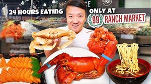 24 Hours Eating ONLY at Chinese SUPERMARKET Ranch 99