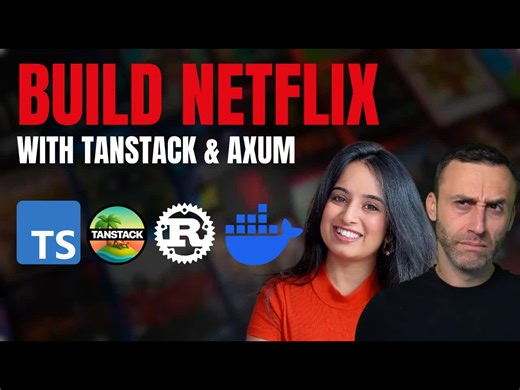 【中文配音】使用RustRover（Axum   TanStack）构建Netflix克隆（Rust与React全栈教程）