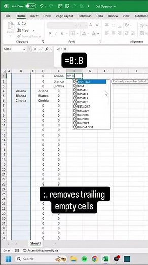 What is the Dot Operator in Excel ‼️