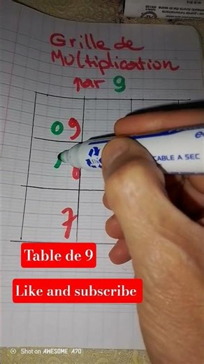 la table de 9 en Grille#la table de multiplication par 9#mathstricks