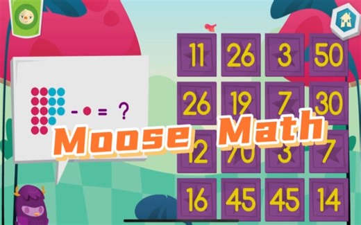 Moose Math，有5个可爱的小游戏来帮助孩子掌握数字、点数、加减、图形、度量等数学知识