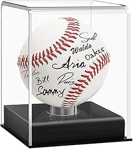 Baseball Display Case, UV Protected Acrylic Cube, Clear Case for Memorabilia and Autographed Balls (1 PC)