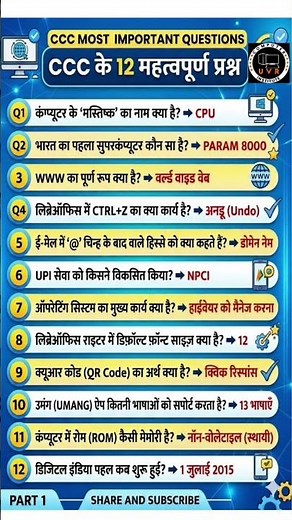 CCC📚📚 important questions 2026 #cccexam2026 computer knowledge | ccc exam preparation #ccc​