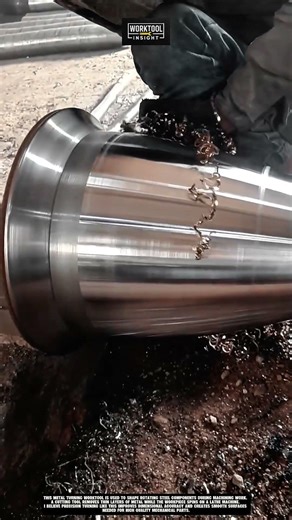 Metal turning worktool that shapes rotating steel parts for machining efficiency #worktool
