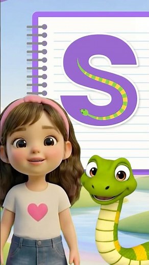 The letter S sounds like a snake and looks like a snake 🐍 #shorts #learningtoread
