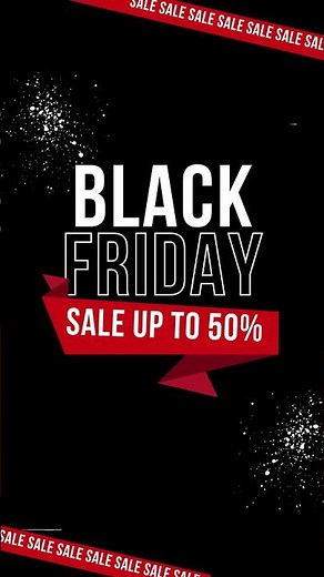 Bold Black Friday Sale Animation | Black Red White Minimalist Promo Video Template
