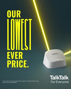The UK’s fastest, most reliable broadband technology plus the award-winning Amazon eero router. Just £26 p/m 🤩 | TalkTalk