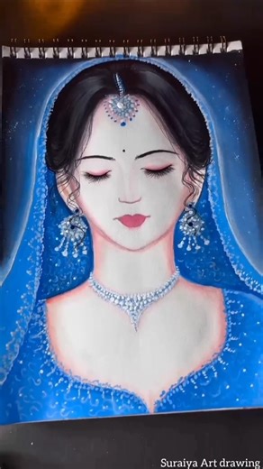 ✨💙Blue bride girl painting 💙#suraiya art drawing #song #painting #short video ...