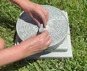 Garden Sundial Only, 10” Round, Sun & Clouds Roman Numeral Design, Concrete Garden Clock, Sun Face Decor, Fall Gift, Concrete Statue - Etsy