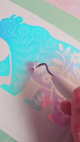 Floral Bear Vinyl Decal | Botanical Bear Silhouette Sticker for Car Window, Laptop, Tumbler