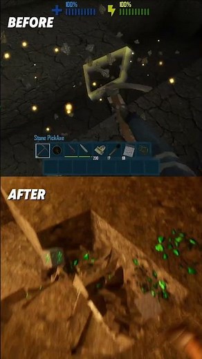 MINING BEFORE AND AFTER - CastleMiner Z : Resurrection #gamedevelopment #GAMING #STEAM #CMZR