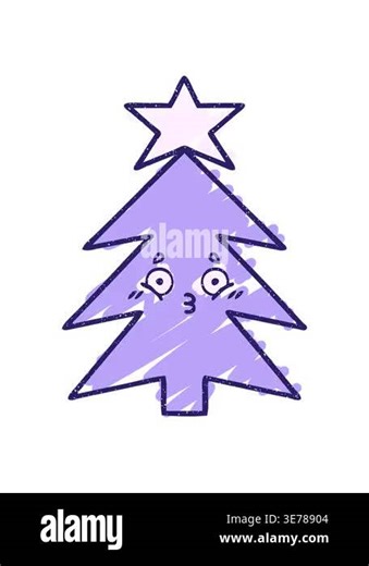 pixelize effect animation of Christmas Tree Chalk cartoon Stock Video Footage - Alamy