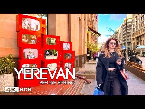 Yerevan Walking Tour 🇦🇲 | Beautiful Streets Before Spring 🌸 – March 2026 4K HDR