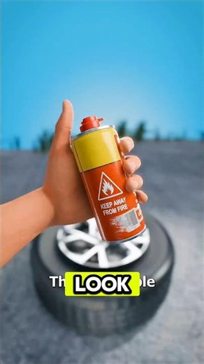How does flammable liquid inflate a tire? Science or danger? 🤔 ~#shorts