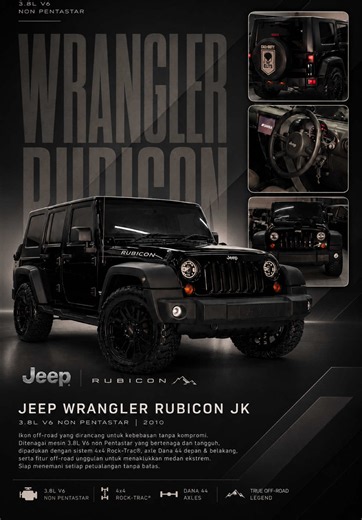 Jeep Wrangler JK Sport 3.8 AT 2010 for Sale in Denpasar - Black, 4x4, R20