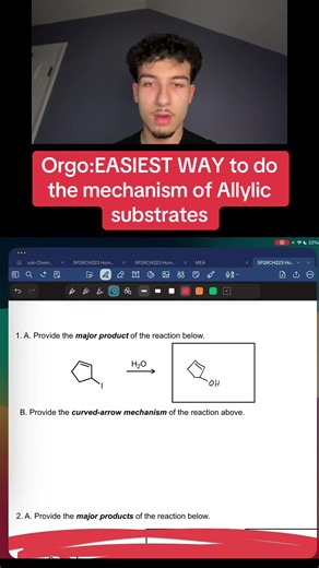 Orgo:EASIEST WAY to do the mechanism of Allylic substrates #biology #organicchemistry #chemistry #stem #dat