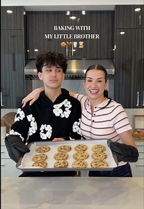 Baking Chocolate Chip Cookies with Little Brother