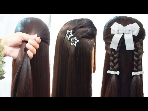 Easy different type hairstyles for Eid day | Simple and easy hair styles | balon k design simple