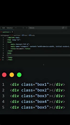 div*5 + Class Trick 🤯 (Code Faster 🚀) #coding #programming #html #css #javascript #viral #shorts
