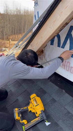 Snapping lines isn’t always necessary as long as you have a few points of reference. There were already wood blocks in place so that the soffit could be level. All I needed was one last point at the bottom and you have a straight line. Just holding the piece up and cutting it is also more efficient with less chance of error over measuring, remembering said measurement, and then marking it on the soffit J-channel. If you’ve never done it this way before, give it a shot. I hope that this tip helps